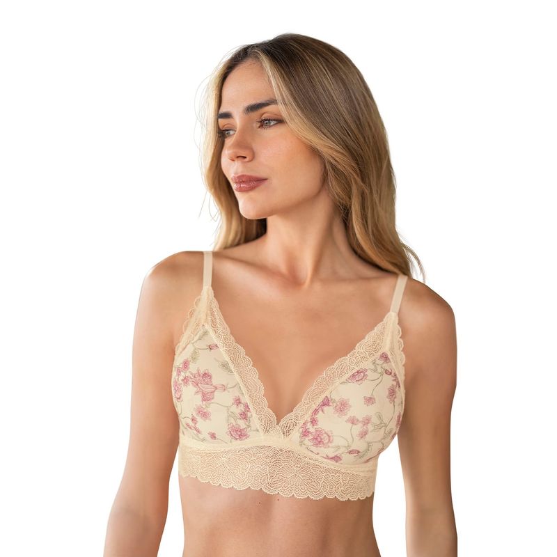 LEONISA - Bralette en encaje sexy y natural 091009 Marfil