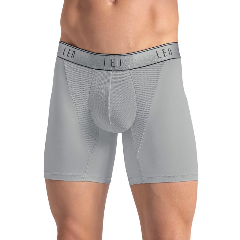 LEO - Bóxer en microfibra con mallas transpirables frontales 033354 Gris