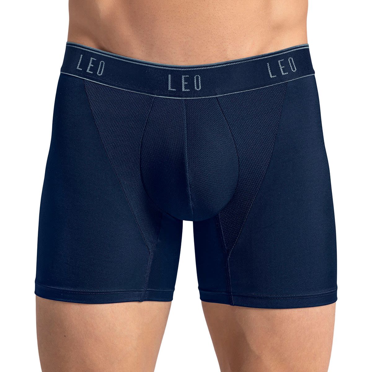 LEO - Bóxer en microfibra con mallas transpirables frontales 033354 Azul Oscuro