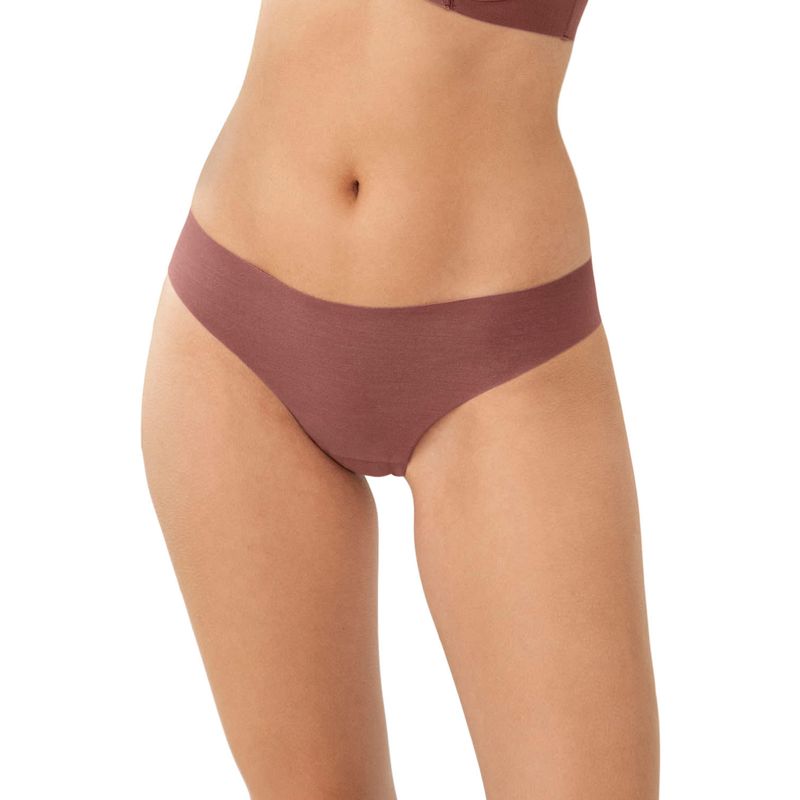 LEONISA - Calzón colaless invisible ultraplano sin elásticos y de pocas costuras 012720 Terracota