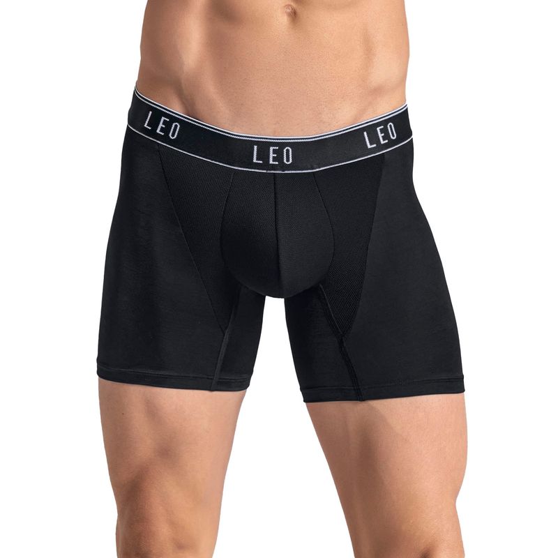LEO - Bóxer en microfibra con mallas transpirables frontales 033354 Negro