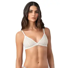 LEONISA - Bralette en encaje de textura ultrasuave 091143 Marfil