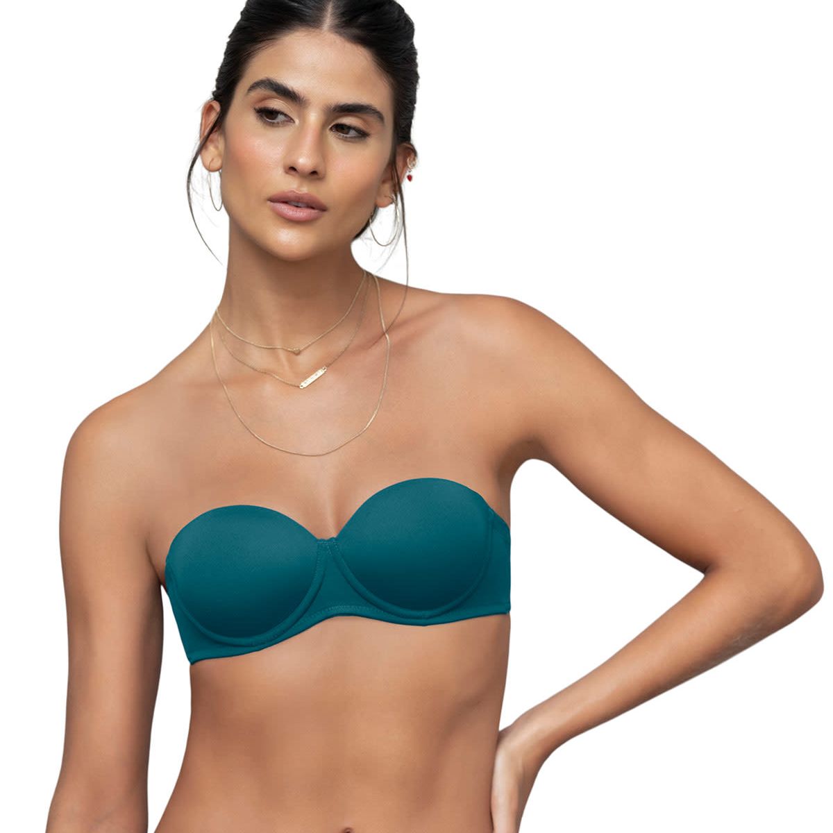 LEONISA - Sostén strapless con realce incorporado 061308 Verde