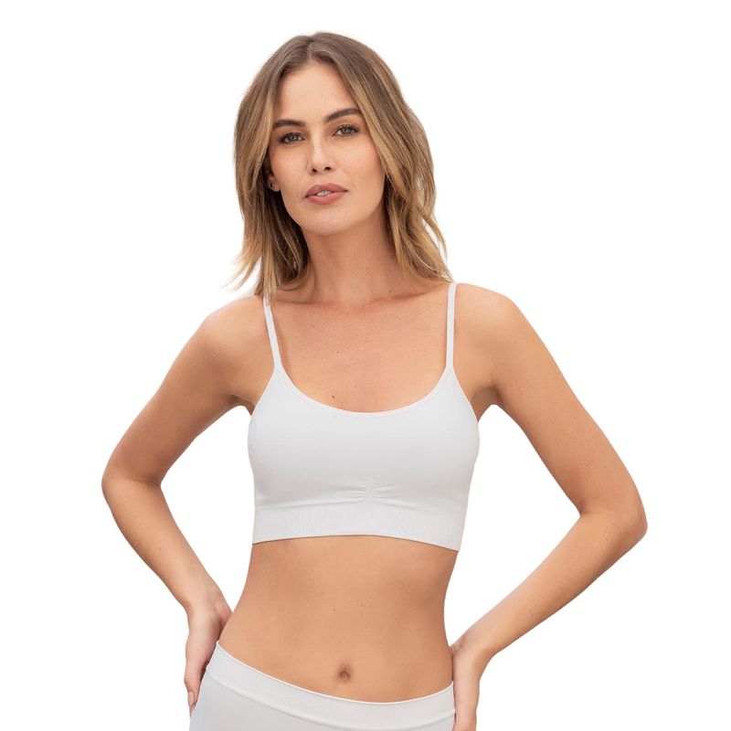 LEONISA - Top ultraligero en tecnología seamless 091087 Blanco