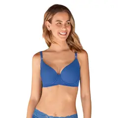 LEONISA - Sostén de buen cubrimiento en escote y espalda 091086 Azul Eléctrico
