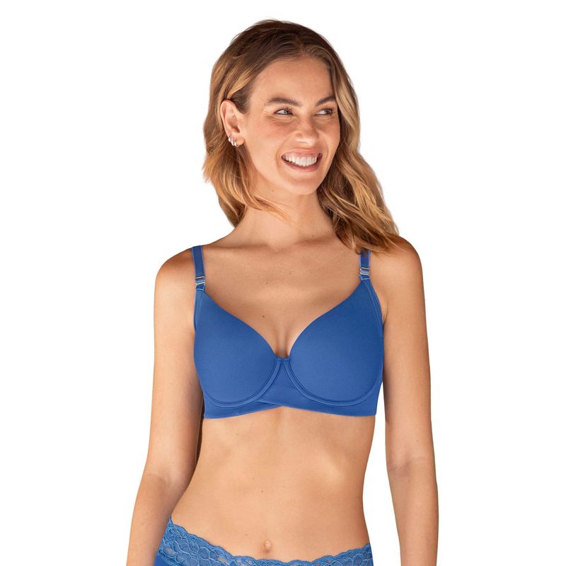 LEONISA - Sostén de buen cubrimiento en escote y espalda 091086 Azul Eléctrico