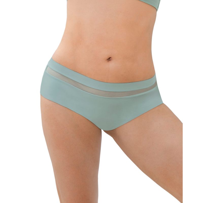 LEONISA - Calzón pantaleta con franja transparente decorativa 092022 Verde Claro
