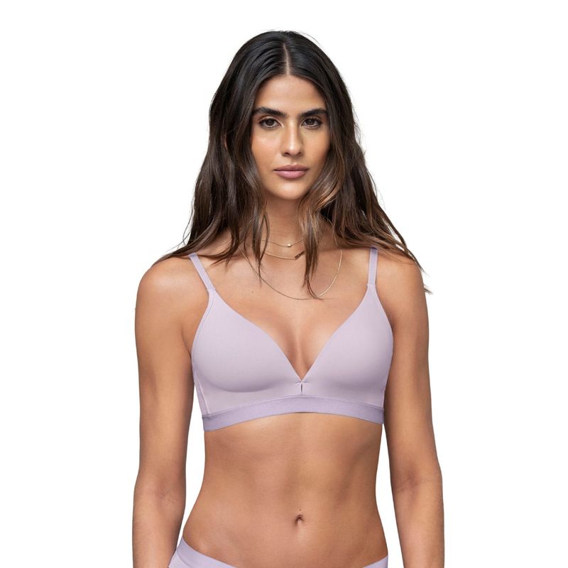 LEONISA - Sostén cómodo sin arco ni realce Essential Day Bra 091074 Lila