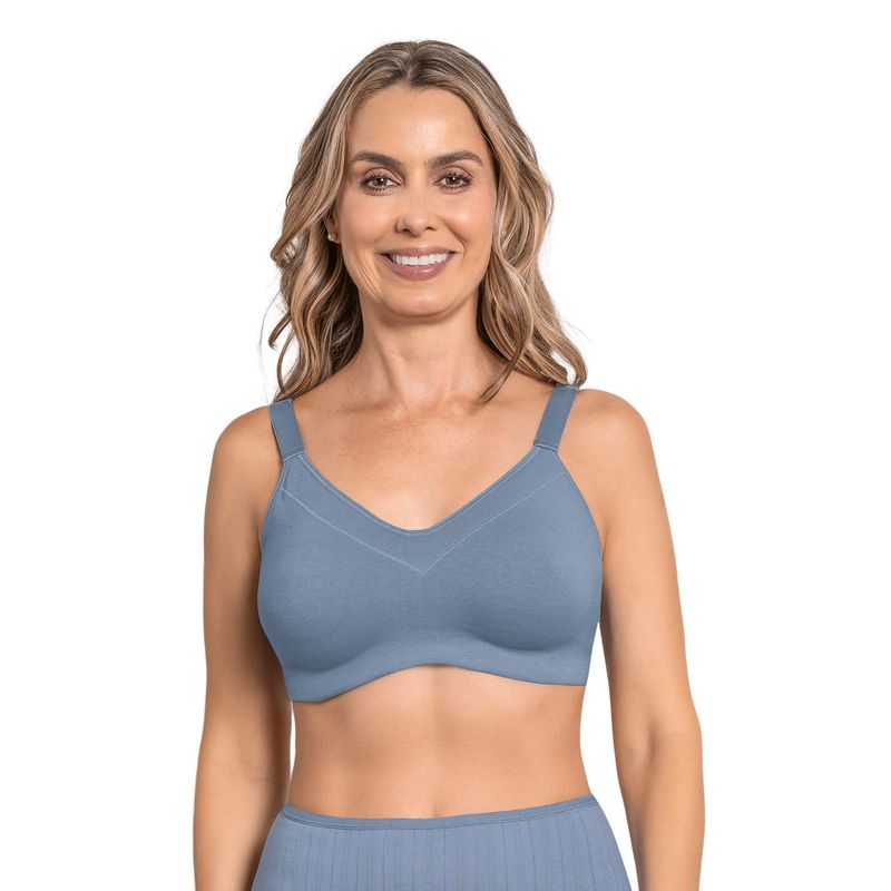 LEONISA - Sostén de alto cubrimiento elaborado en algodón 71348 Azul