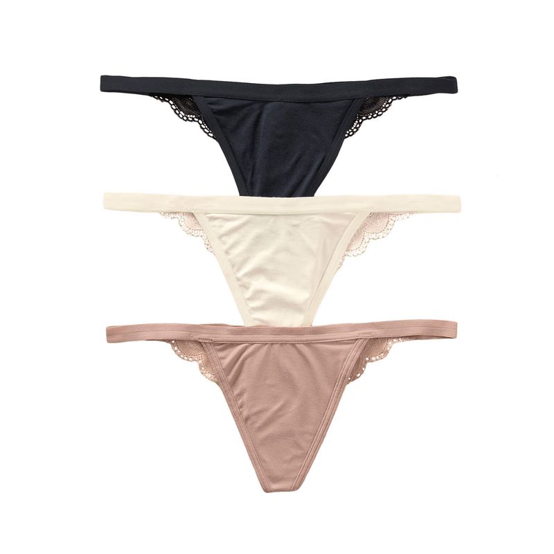 LEONISA - Pack x 3 colaless descaderados con encaje 12803X3 Surtido.-