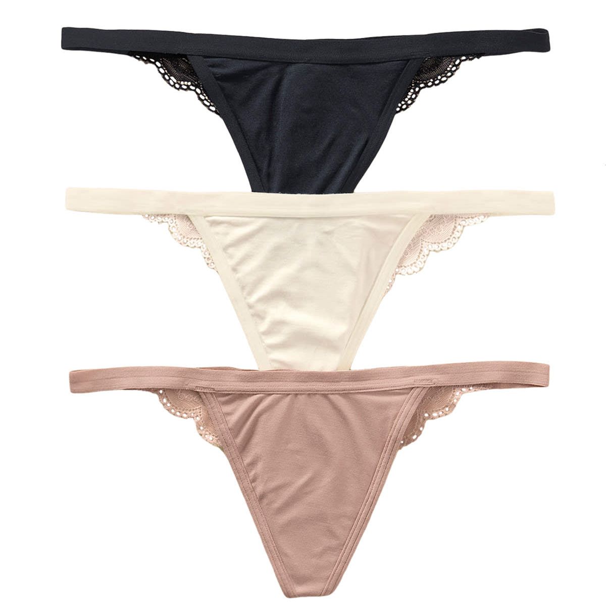 LEONISA - Pack x 3 colaless descaderados con encaje 12803X3 Surtido