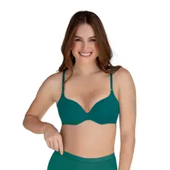 LEONISA - Sostén de realce suave con breteles multiusos 71261 Verde Oscuro