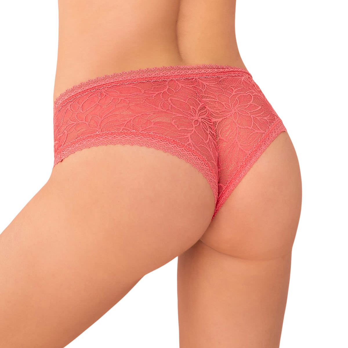 LEONISA - Calzón pantaleta en encaje floral 092026 Coral
