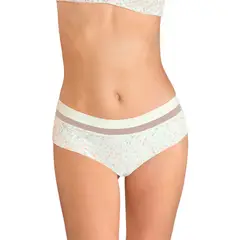 LEONISA - Calzón pantaleta con franja transparente decorativa 092022 Marfil