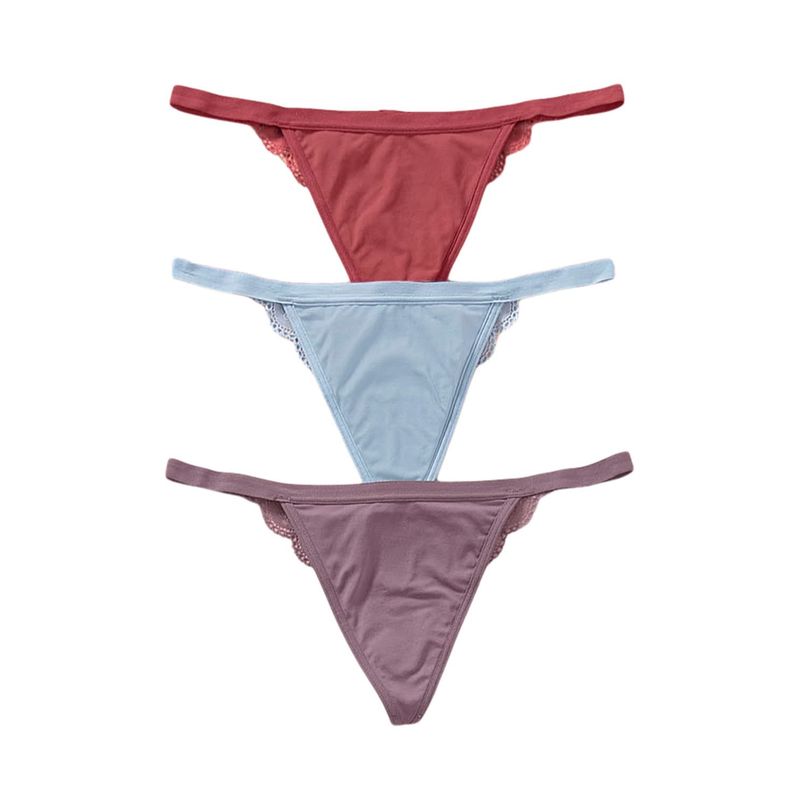 LEONISA - Pack x 3 colaless descaderados con encaje 12803X3 Surtido