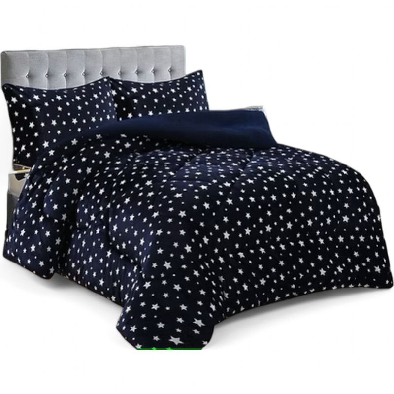 GENERICO - Plumon Plush Liso Con Chiporro 1.5 Plazas + 1 Funda Almohada