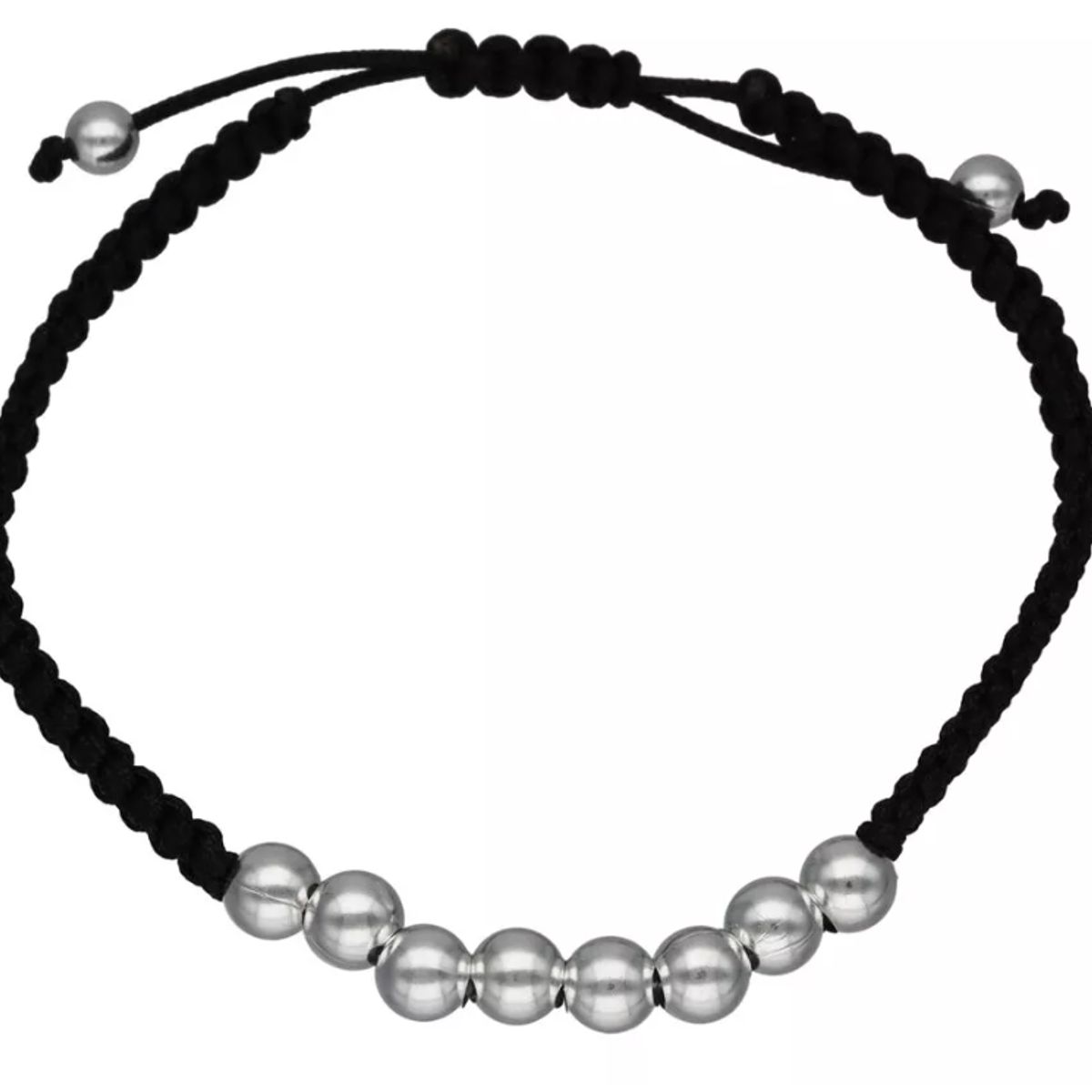 GENERICO - Pulsera Hilo Negro De Protección Con Esferas De Plata