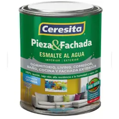 CERESITA - Esmalte al Agua Pieza y Fachada Satinado 14 galón Blanco