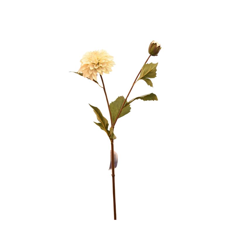 VADELL - Flor de Dalia artificial color blanco de 68 cm