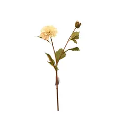 VADELL - Flor de Dalia artificial color blanco de 68 cm