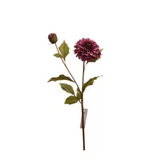 VADELL - Flor de Dalia artificial color fucsia de 68 cm