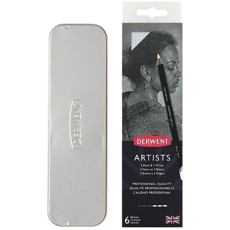 DERWENT - Set 6 Lápices de Colores Derwent Artists Caja Metálica
