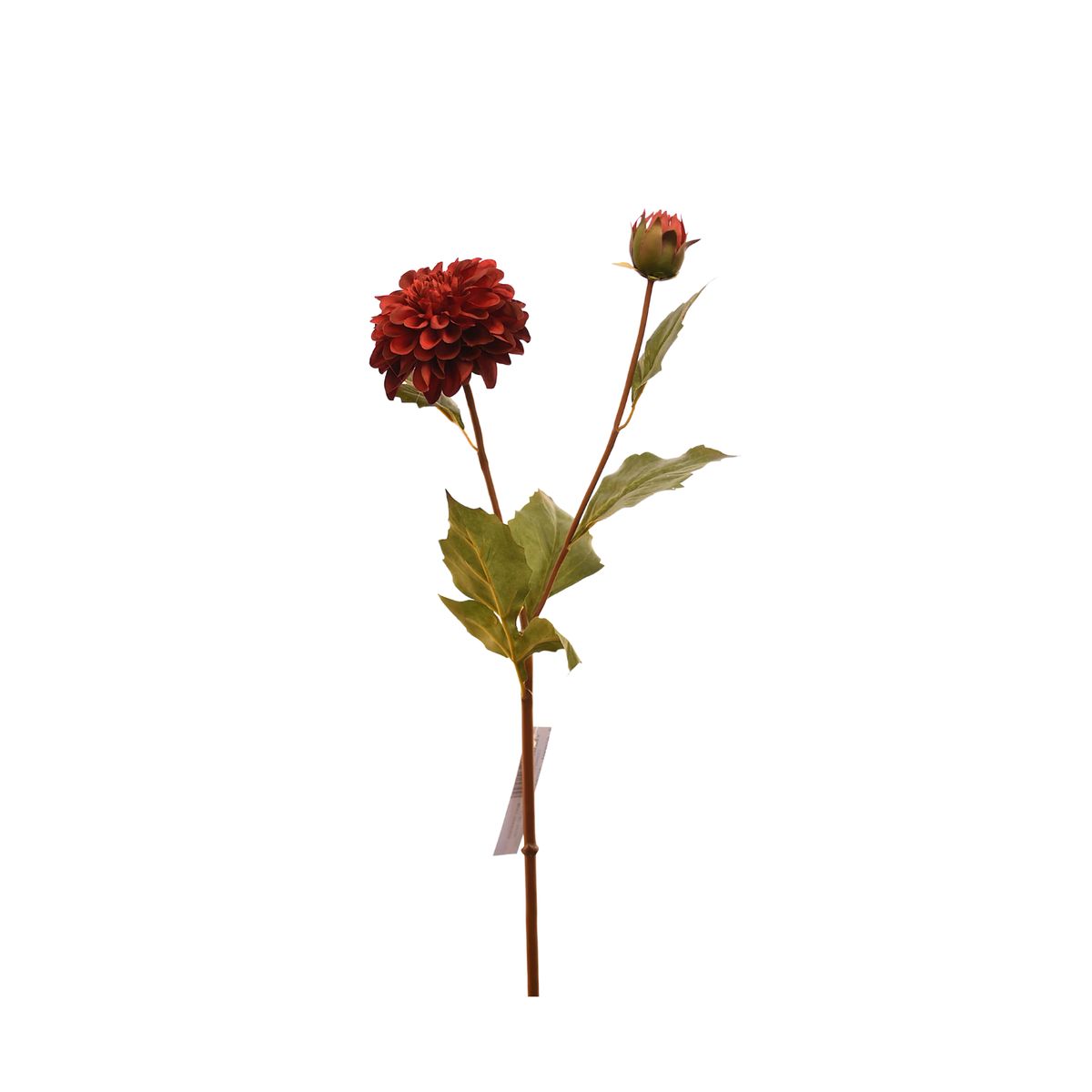 VADELL - Flor de Dalia artificial color roja de 68 cm
