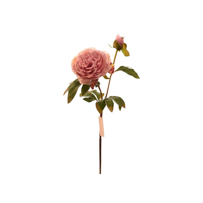 VADELL - Flor de Peonía artificial color rosado oscuro de 57 cm