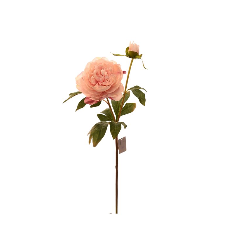VADELL - Flor de Peonía artificial color rosado claro de 57 cm