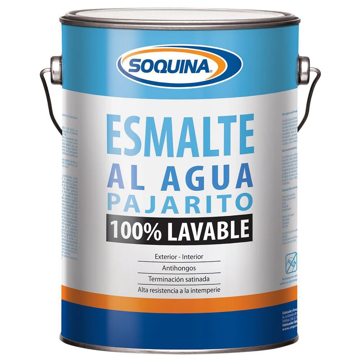 SOQUINA - ESMALTE AL AGUA PAJARITO BLANCO 1GL