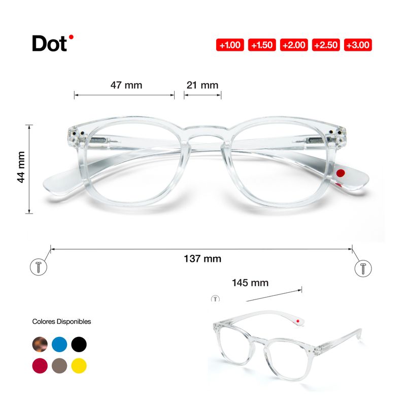 B+D - Lentes Graduados Presbicia B + D Dot Matt Brillant Crystal Dioptría 300