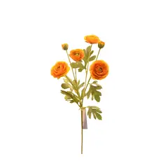 VADELL - Ramo de ranúnculos amarillos artificiales de 66 cm