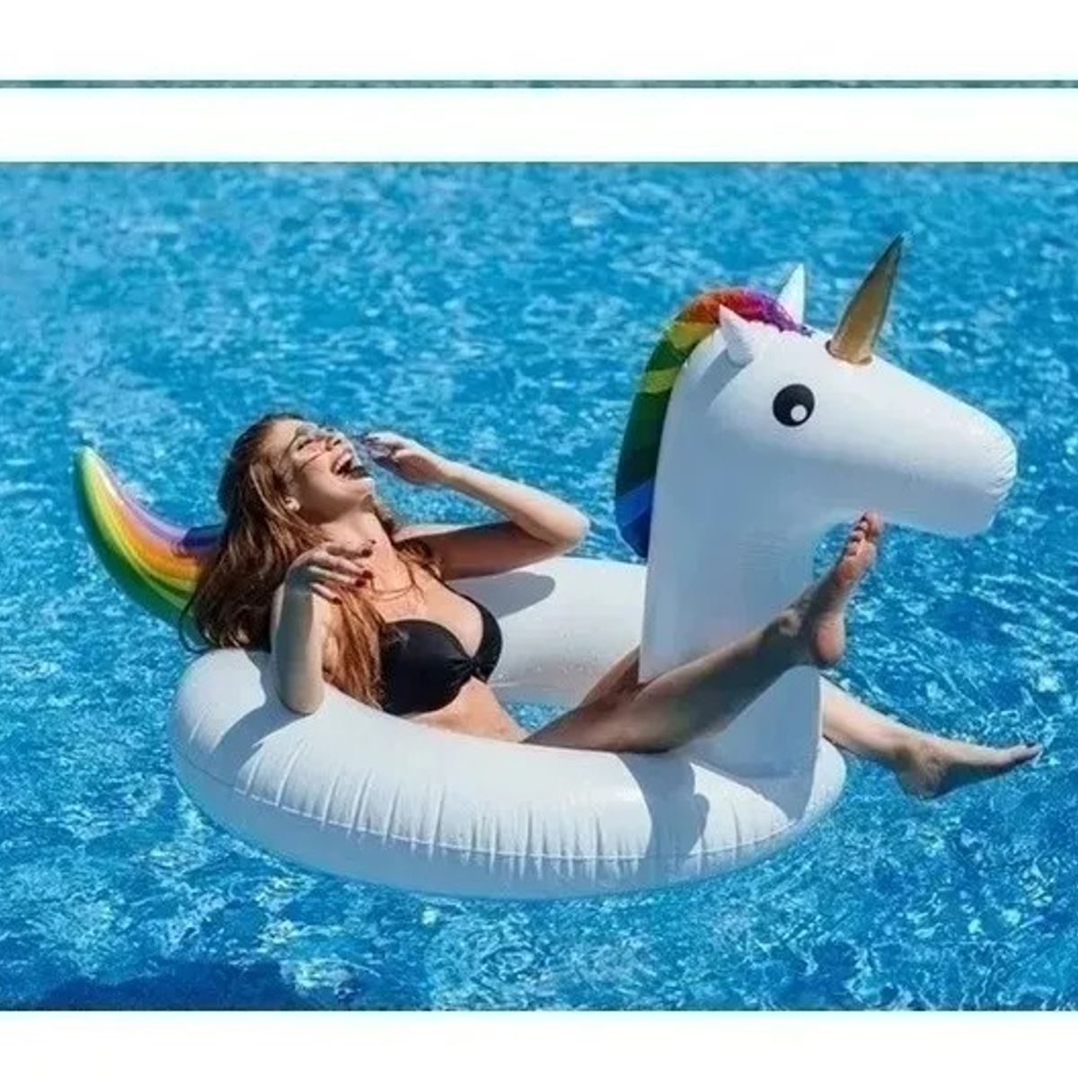 GENERICO - Unicornio Flotador Super Gigante 1.75 X 1.20 Metros