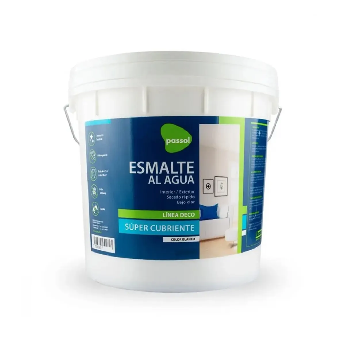 PASSOL - ESMALTE AL AGUA BLANCO MATE DECO PASSOL GL