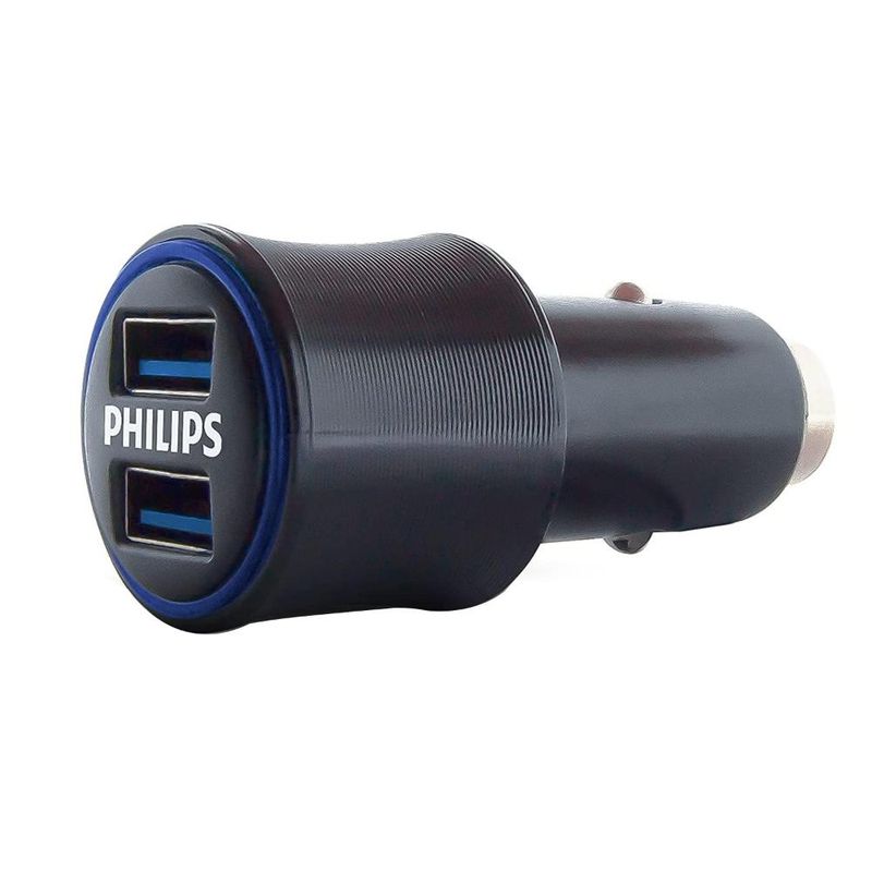 PHILIPS - Cargador de Auto Philips Doble 31A + Cable Micro USB