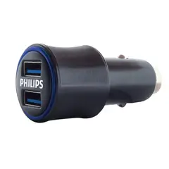 PHILIPS - Cargador de Auto Doble 31A + Cable Micro USB