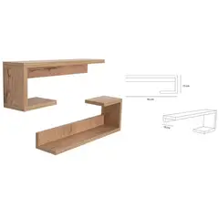 GENERICO - Set 2 repisas Flotantes Jota Roble 45x15x10cm