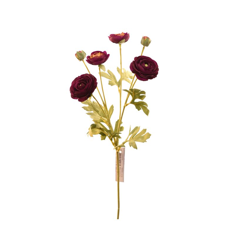 VADELL - Ramo de ranúnculos morados artificiales de 66 cm