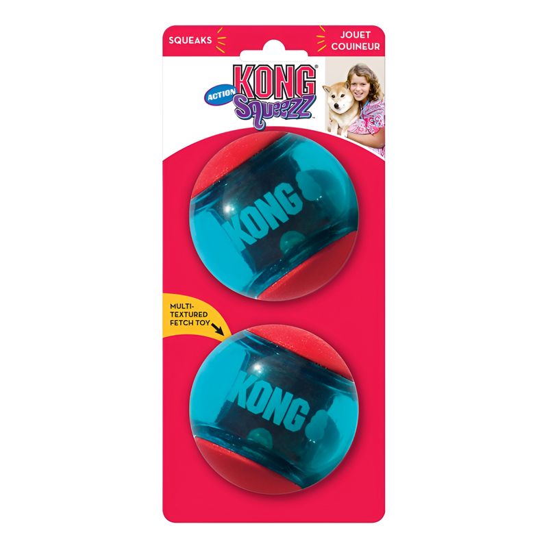 KONG - Kong Squeezz Action Ball Pelota Para Perro Con Sonido L X2u
