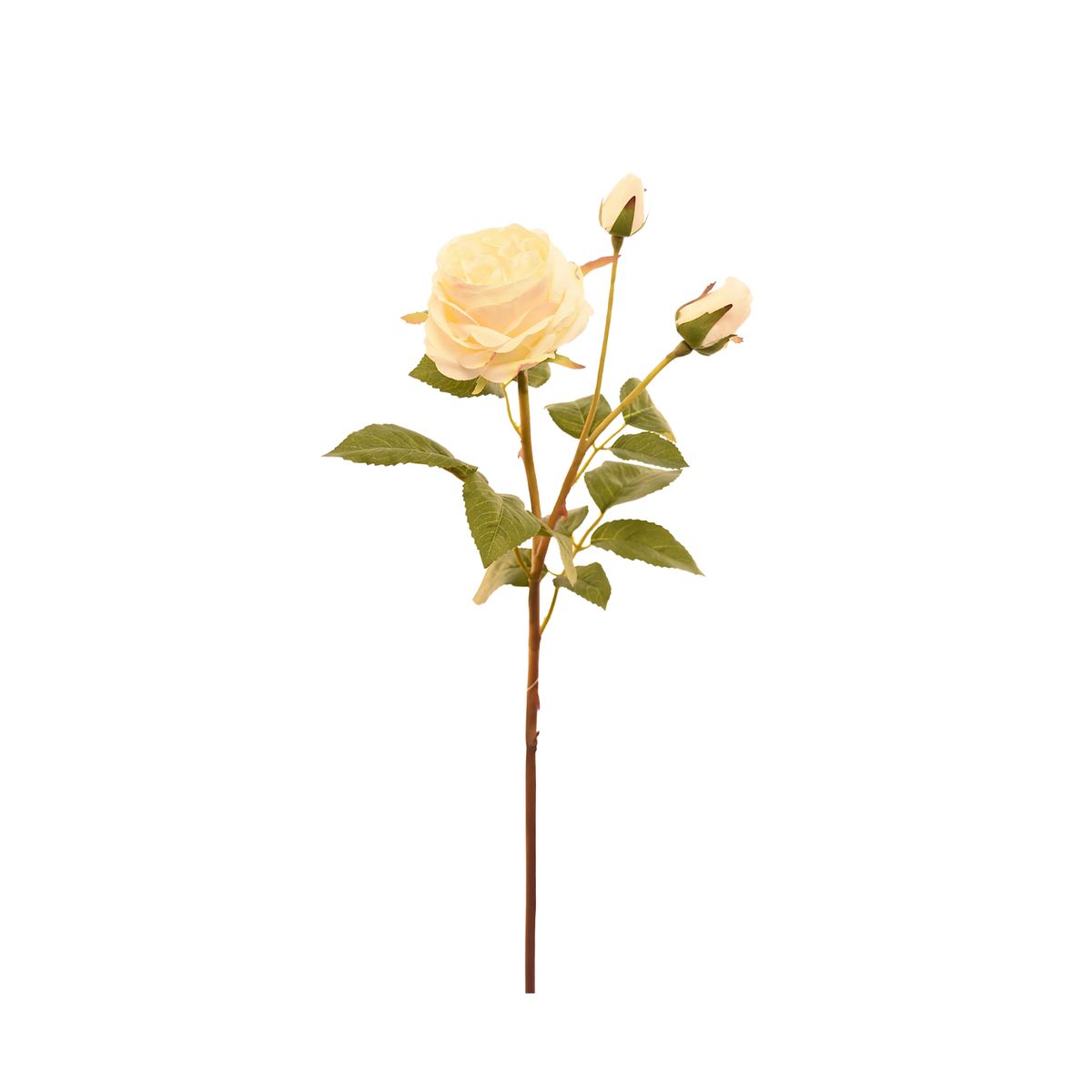 VADELL - Flor de rosa artificial color blanco de 59 cm