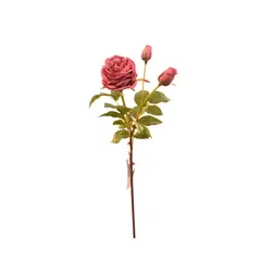 VADELL - Flor de rosa artificial color rosado oscuro de 59 cm
