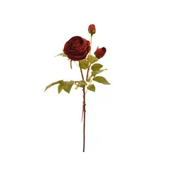 VADELL - Flor de rosa artificial color rojo de 59 cm