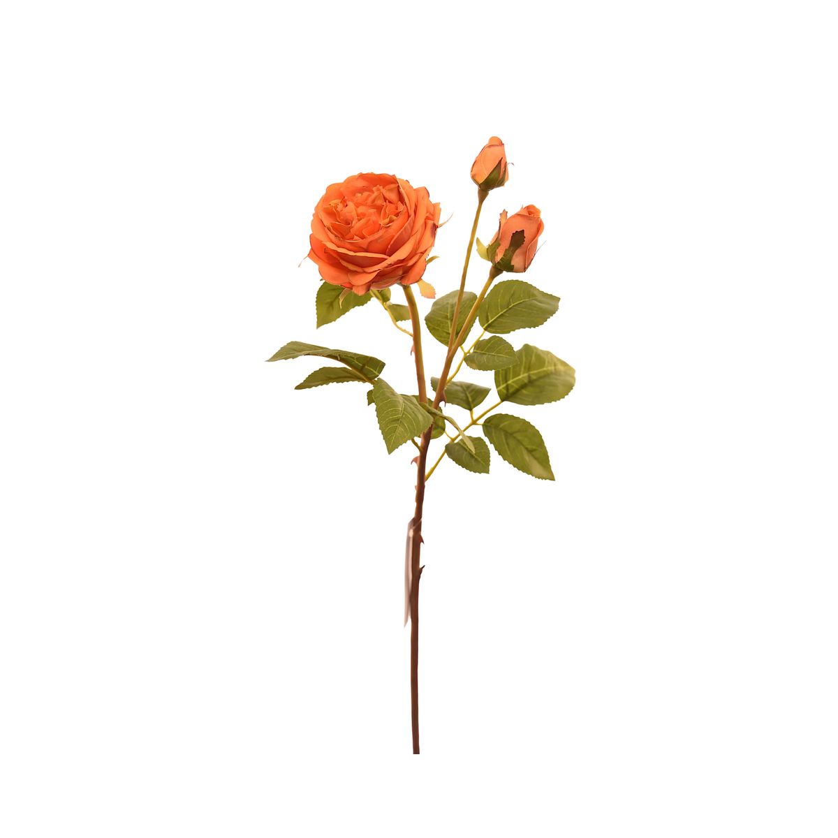VADELL - Flor de rosa artificial color naranjo de 59 cm
