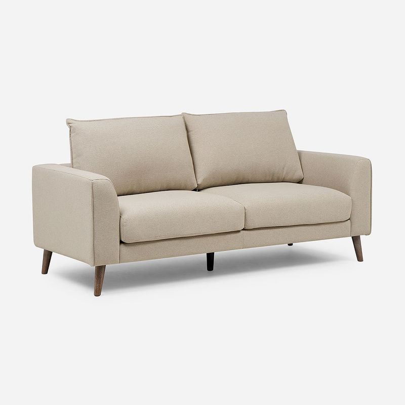 ROSEN - Sofá Biran 3 Cuerpos Tela Beige