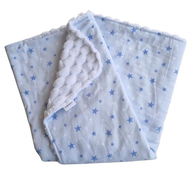 GENERICO - Frazada de Bebé Suave de Algodón 75 Cm X 75 Cm Mini Estrellas Azules