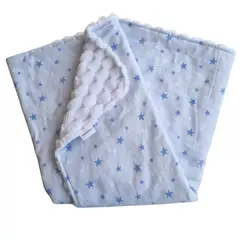GENERICO - Frazada de Bebé Suave de Algodón 75 Cm X 75 Cm Mini Estrellas Azules