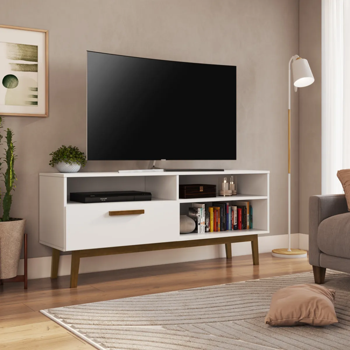 BE DESIGN - Rack Tv 55¨ Blanco Moveli