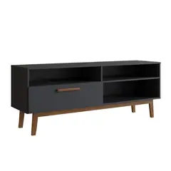 BE DESIGN - RACK CON 3 ESPACIOS Y PUERTA PARA TV 55' NEGRO EMOVELL