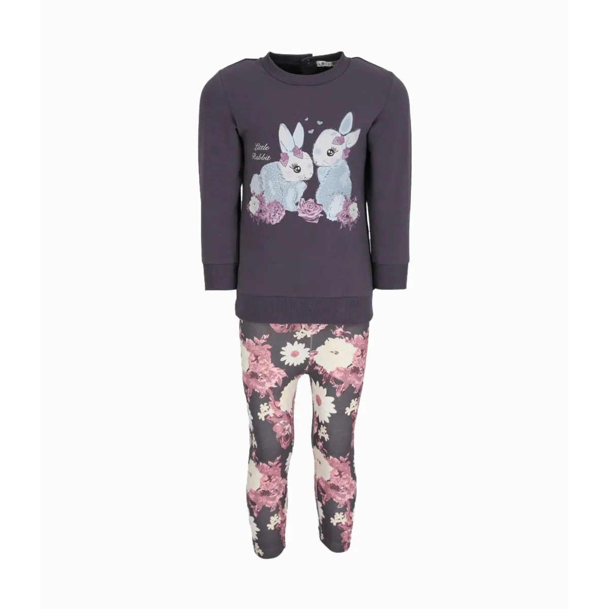 LIMONADA - Conjunto bebé con conejos gris Limonada