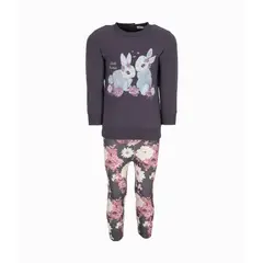 LIMONADA - Conjunto bebé con conejos gris